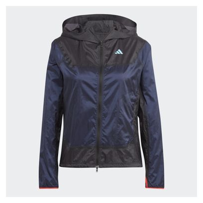 adidas Performance adizero Giacca impermeabile donna Nero Blu