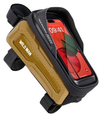 Bike frame bag with phone holder 1L khaki WILD MAN