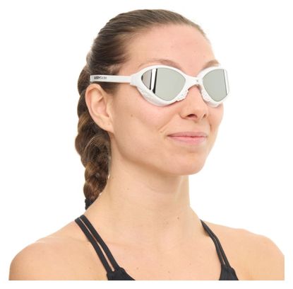 BuddySwim OzeanX Swim Goggles White/Silver Mirror