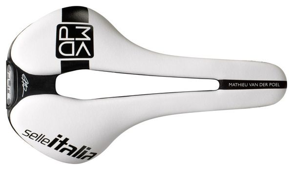 Selle Italia Flite Boost Kit Carbonio Superflow MVDP (Mathieu Van Der Poel) Sella Bianca