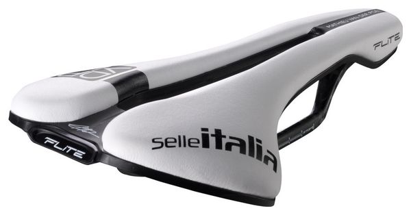 Selle Italia Flite Boost Kit Carbonio Superflow MVDP (Mathieu Van Der Poel) Sillín Blanco