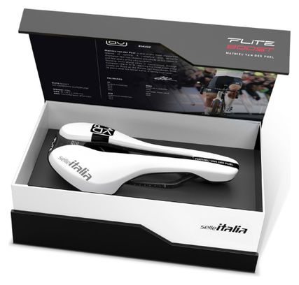 Selle Italia Flite Boost Kit Carbonio Superflow MVDP (Mathieu Van Der Poel) Sella Bianca