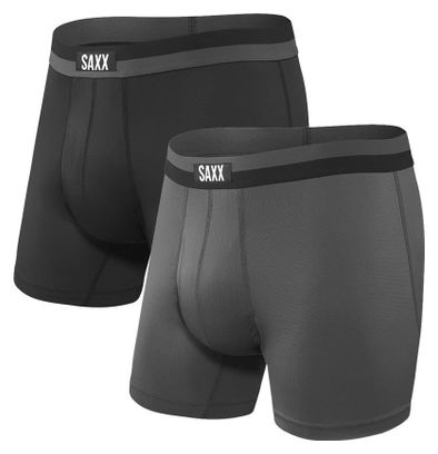 Boxers Pack of 2 Saxx Sport Mesh Black Gray