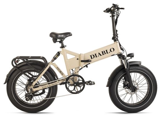 Vélo électrique pliant compact 20  Storm Beige Diablo Bikes