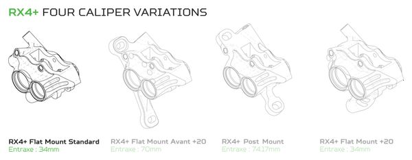 Etrier Hope RX4+ Flat Mount Huile Minérale Orange HBSPC75C