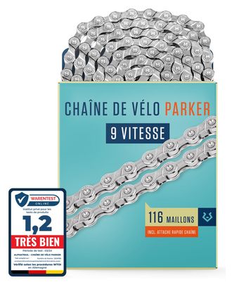 Chaîne vélo E-bike 9 vitesses 122 maillons KMC E9 argent - pièce