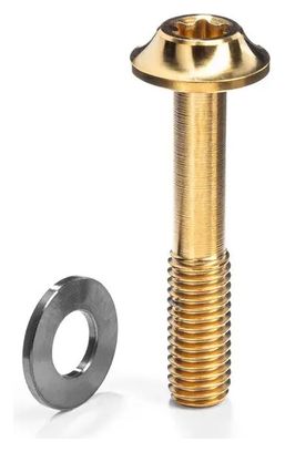 Bullone pinza freno Flat Mount Titanium M5 Torx 25 con rondella absoluteBLACK Gold