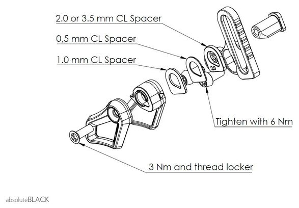 Chain Guide AbsoluteBlack Oval Top Chain Guide S3 / E-type