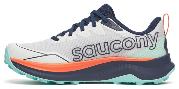 Chaussures Trail Saucony Peregrine 16 Blanc/Bleu/Orange Femme