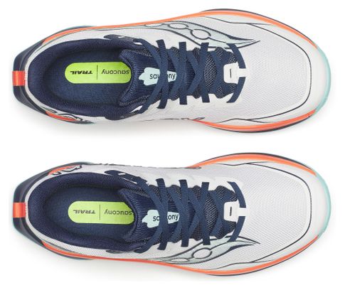 Chaussures Trail Saucony Peregrine 16 Blanc/Bleu/Orange Femme