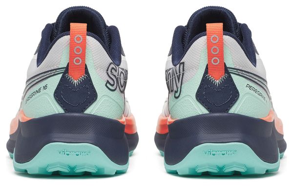 Chaussures Trail Saucony Peregrine 16 Blanc/Bleu/Orange Femme