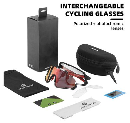 Lunettes Rockbros avec Verres Interchangeables rouge et noire