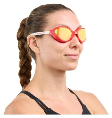 BuddySwim OzeanX Occhiali da nuoto rosso-bianco-arancio a specchio