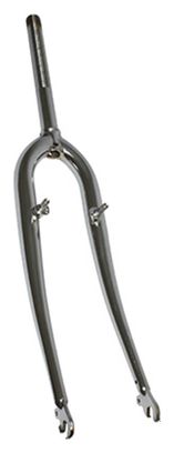 FOURCHE VTT 26'' RIGIDE CINTREE ACIER CHROME AVEC TASSEAUX PIVOT FILETE 22 2mm - 1  (230mm-fileté sur 140mm)