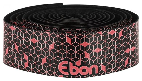 Ruban de guidon - cintre Newton ebon noir degrade rouge avec bouchons (confortable epaisseur 2.6mm)
