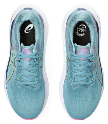 Chaussures de Running Asics Gel Kayano 30 Bleu Vert Rose Femme