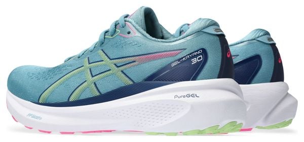Chaussures de Running Asics Gel Kayano 30 Bleu Vert Rose Femme