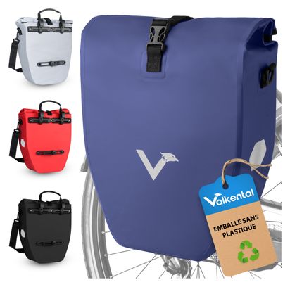 ValkBasic - sacoche de porte-bagages grande et étanche - bleu