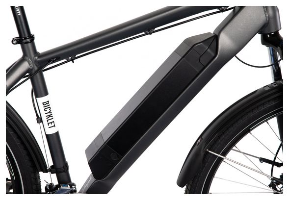 Bicicleta híbrida eléctrica Bicyklet Joseph Shimano Altus 7V 417 Wh 700 mm Negra Gris