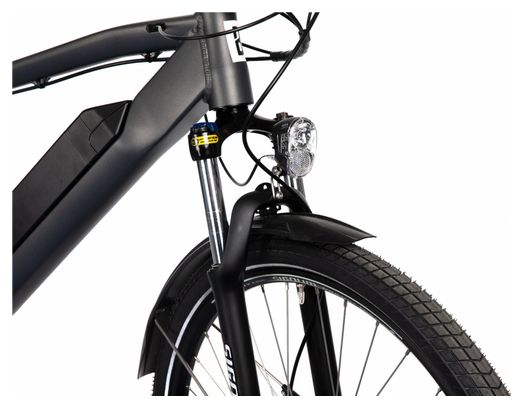 Bicicleta híbrida eléctrica Bicyklet Joseph Shimano Altus 7V 417 Wh 700 mm Negra Gris