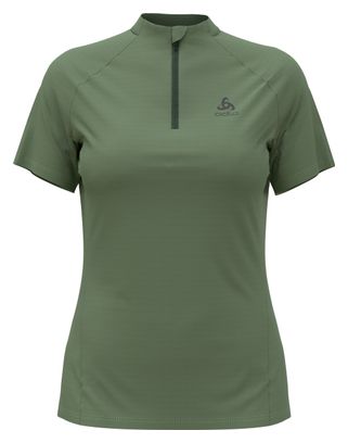 Odlo Essential 1/2 Zip Women's Short Sleeve Jersey Khaki