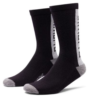 Pair of Chrome Merino Crew Socks Black/Reflective