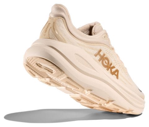 Hoka Bondi 9 Beige Damen Running Schuh