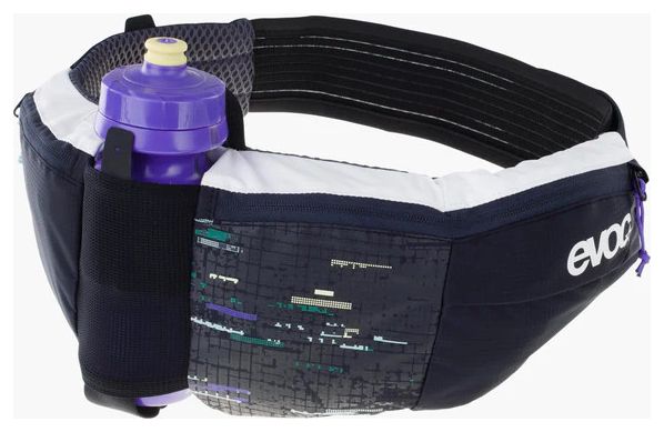 Hüfttasche Evoc Hip Pro Weiß und Schwarz + Trinkflasche 0,55 l Violett