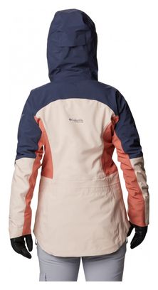 Columbia Platinum Peak Beige/Orange/Blue Women's Rain Jacket