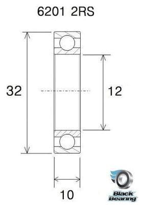 Roulement B3 - BLACKBEARING - 6201-2rs