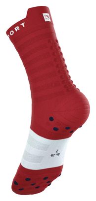 Calcetines Compressport Pro Racing V4.0 Ultralight Run High Rojo/Blanco