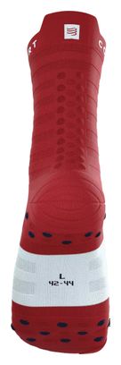 Calcetines Compressport Pro Racing V4.0 Ultralight Run High Rojo/Blanco