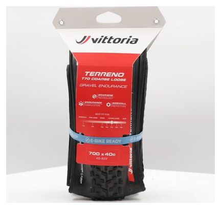 Pneu Gravel Vittoria Terreno T70 Coarse Loose Gravel Endurance 700 mm Tubeless Ready Souple Anti-Puncture Belt Endurance Formulation Graphene