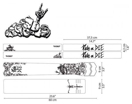 DYEDBRO Ride or Die Frame Sticker Black