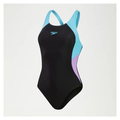 Eco Colourblock Splice Muscleb Swimsuit Black / Blue