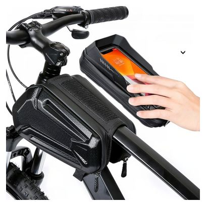 1.2L Black Bike Frame Bag with Touch Phone Holder WILD MAN