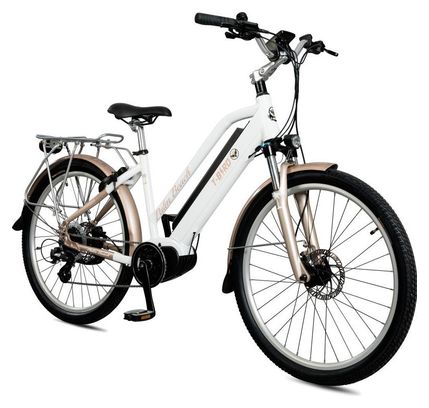 T-Bird Elektro-Stadtfahrrad Palm Beach Shimano Altus 8s Weiß 2019