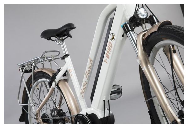 T-Bird Elektro-Stadtfahrrad Palm Beach Shimano Altus 8s Weiß 2019