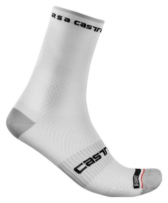Par de calcetines Castelli Rosso Corsa Pro 15 Blanco