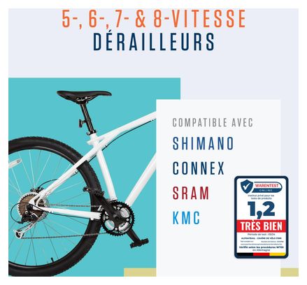Alphatrail Chaîne Vélo 5-8V – 116 maillons  compatible Shimano/SRAM