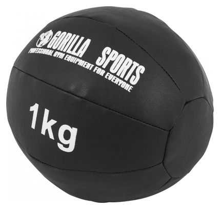 Médecine Ball Gorilla Sports Cuir Synthétique de 1kg à 10kg - Poids : LOT DE 5