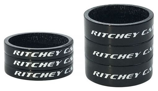 Ritchey Carbon Steering Spacer Kit 3x10mm + 3x5mm Black 