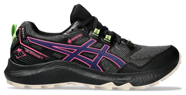 Asics Gel Sonoma 7 GTX Trail Shoes Black Blue Pink Women's