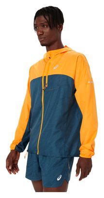 Asics Fujitrail Packable Windbreaker Jacket Orange Blue