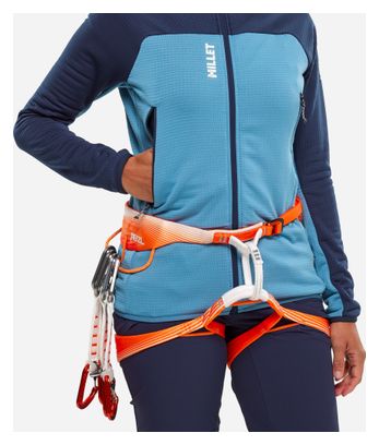 Sudadera polar Millet Fusion Grid Hoodie azul para mujer