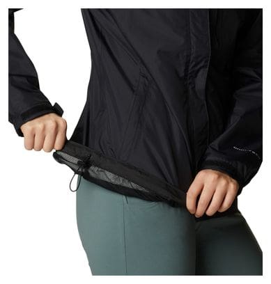 Chaqueta impermeable Columbia Pouring Adventure Negra Mujer