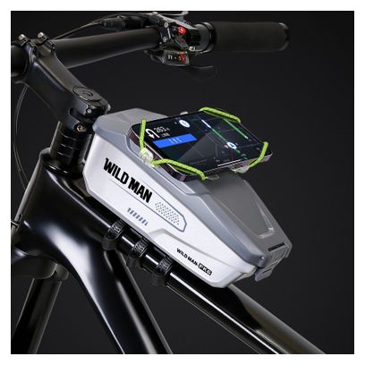 Bike frame bag with phone holder 1L grey WILD MAN