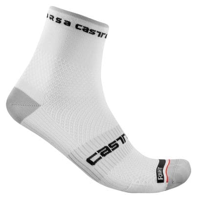 Paar Castelli Rosso Corsa Pro 9 Socken Weiß