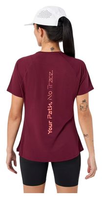 NNormal Race-shirt met korte mouwen voor dames, bordeauxrood