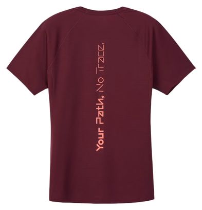 NNormal Race-shirt met korte mouwen voor dames, bordeauxrood